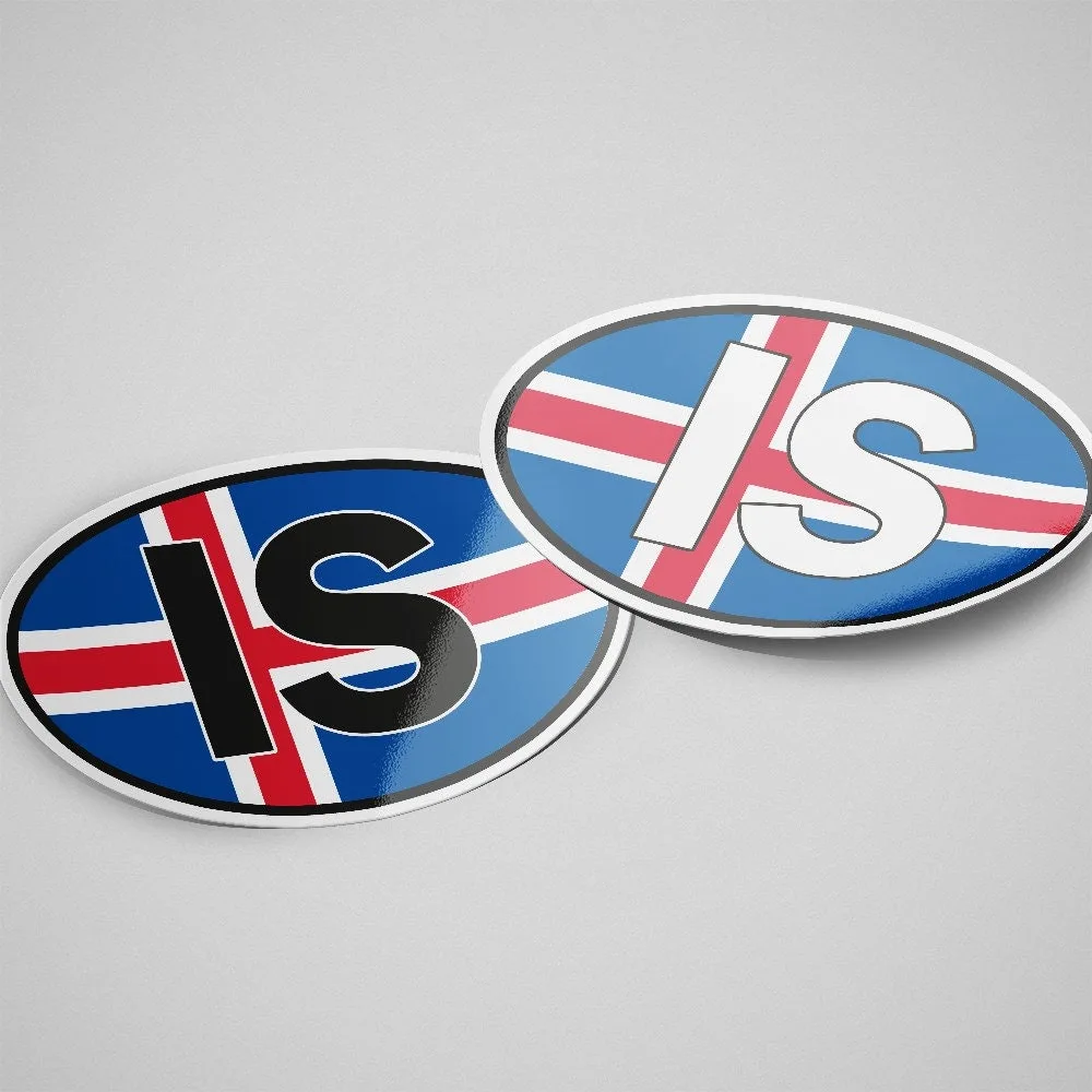 Iceland Sticker Oval Flag