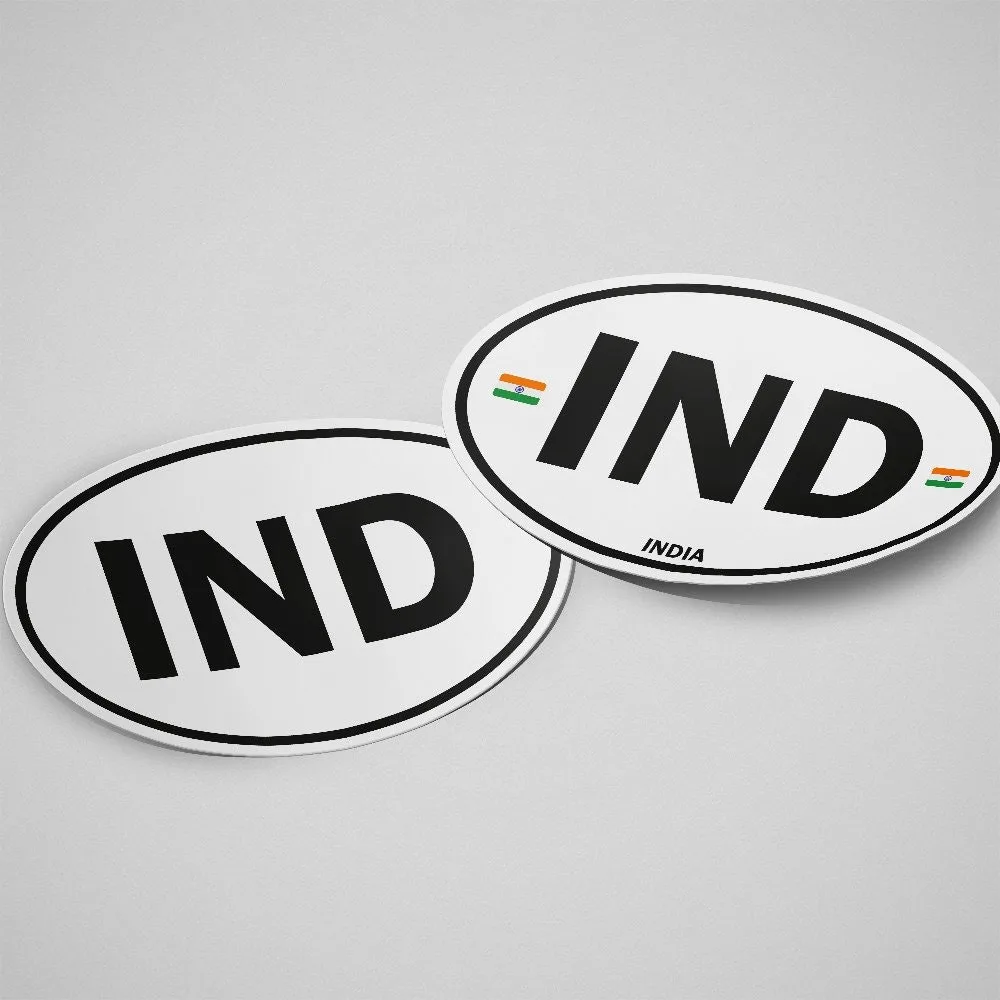 India Sticker Oval White