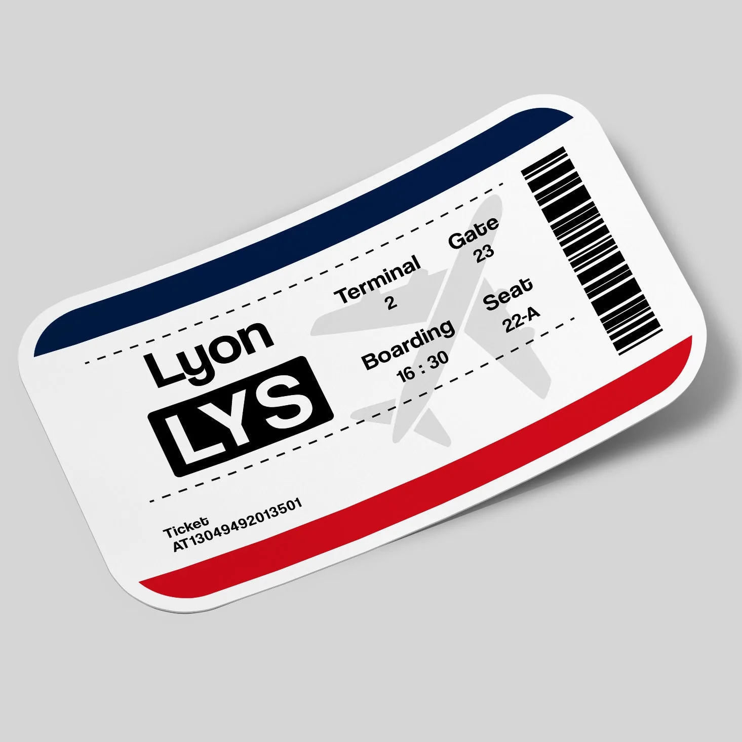 Lyon Airport Ticket Sticker