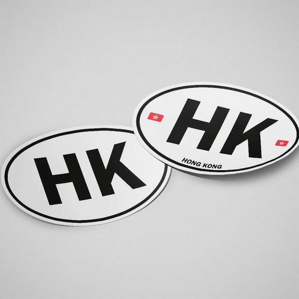 Hong Kong Sticker Oval White