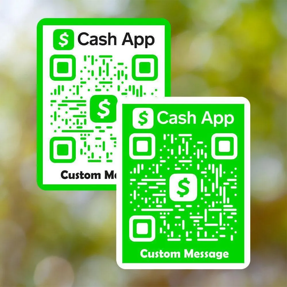 Custom Cash App QR Code Sticker