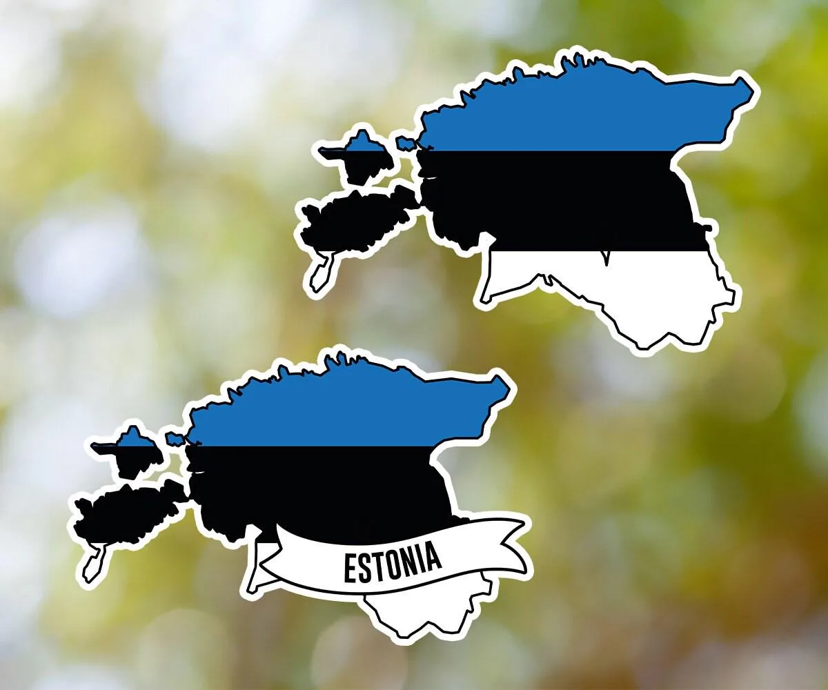 Estonia Country Shaped Sticker
