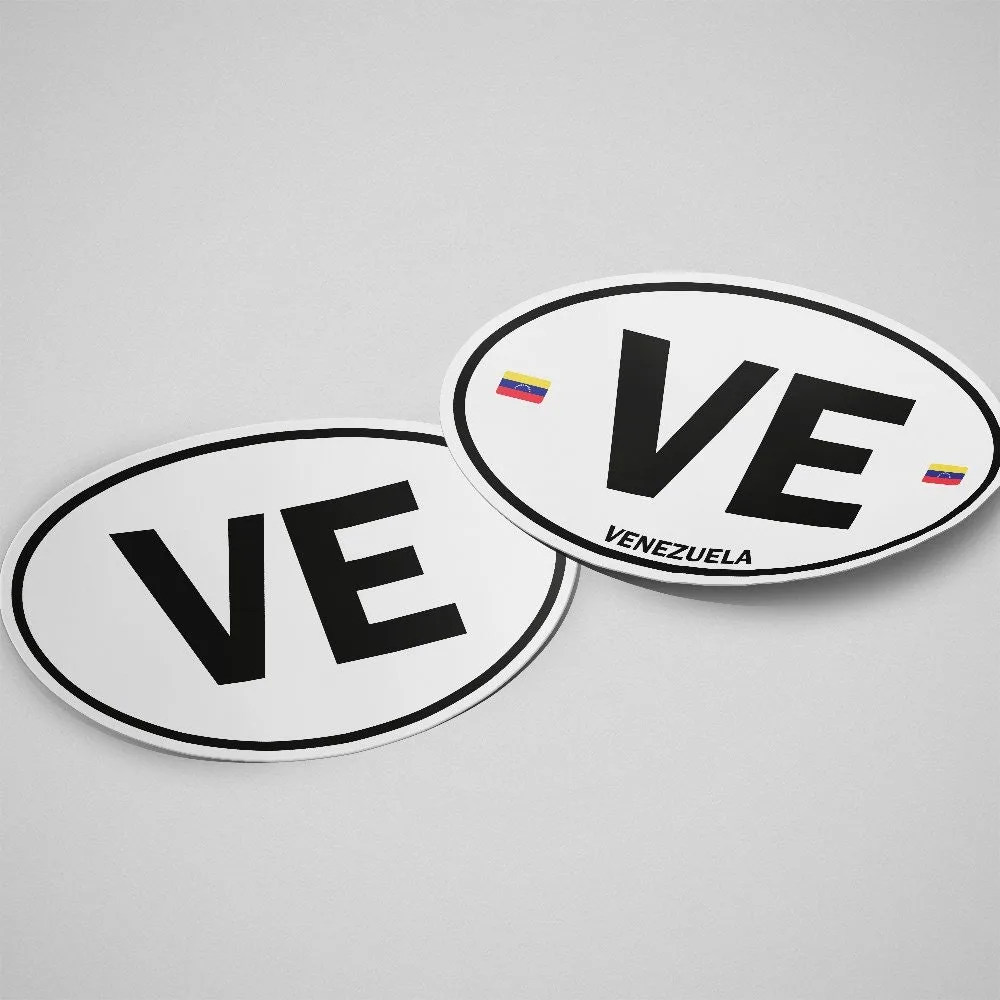 Venezuela Sticker Oval White