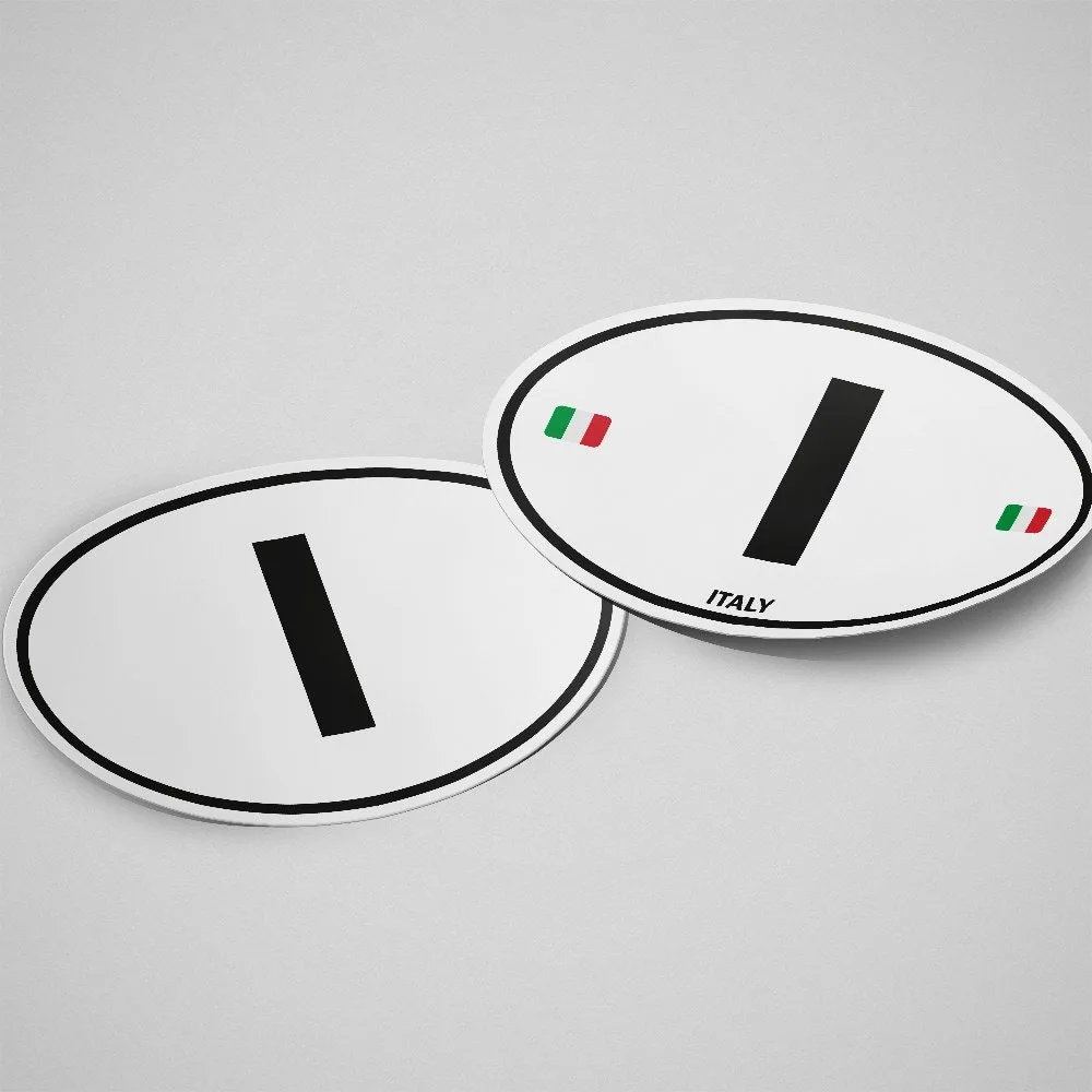 Italy Sticker Oval White