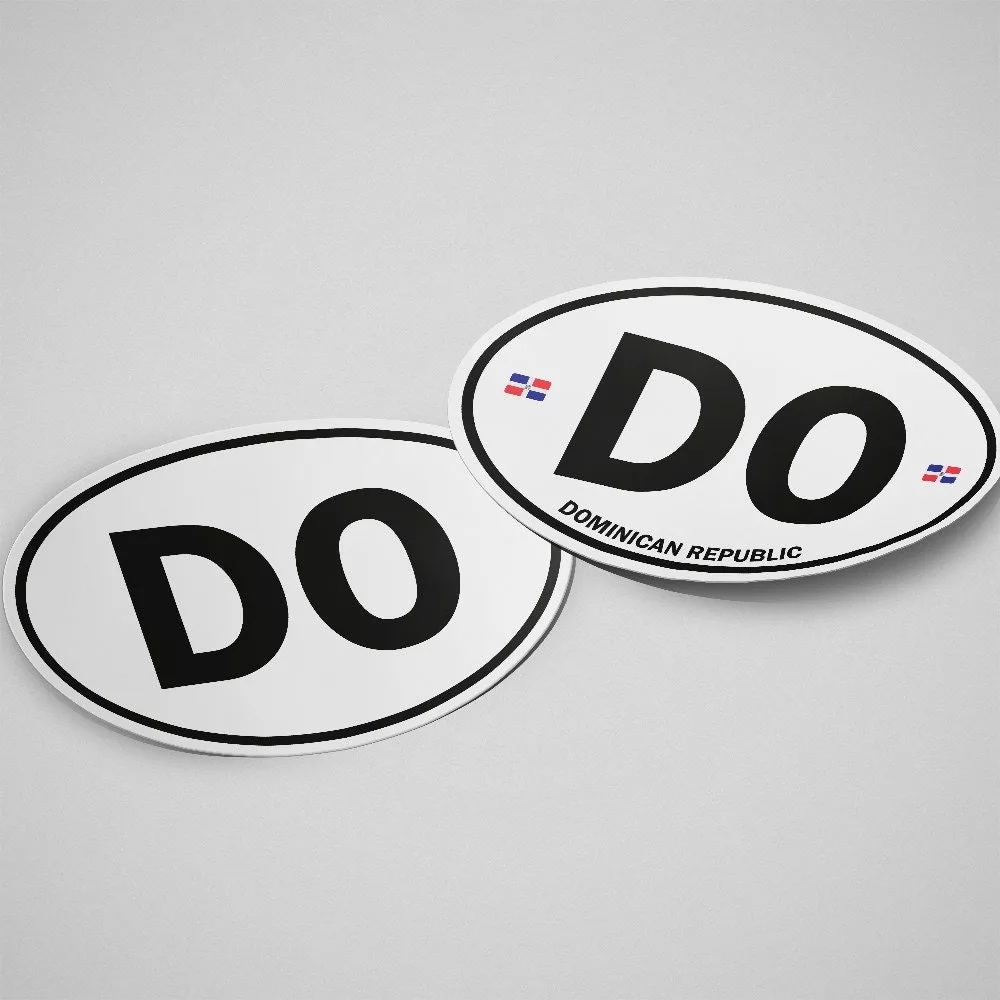 Dominican Republic Sticker Oval White
