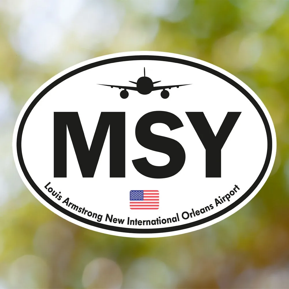 New Orleans Airport Sticker (Oval Vintage)