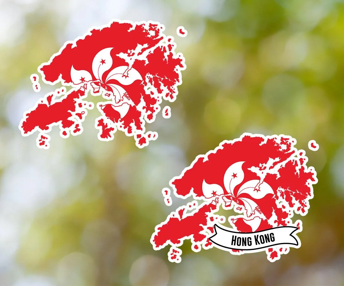 Hong Kong Country Shaped Sticker