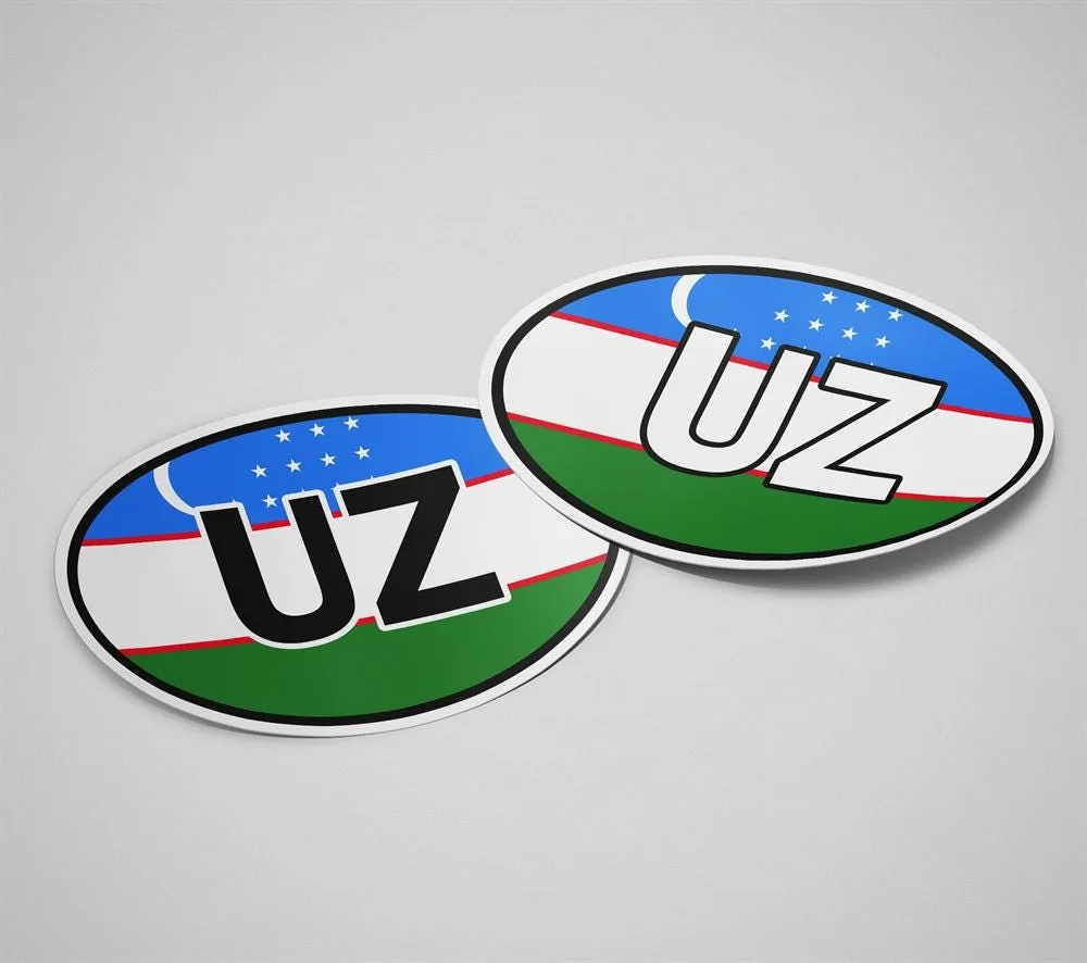 Uzbekistan Sticker Oval Flag