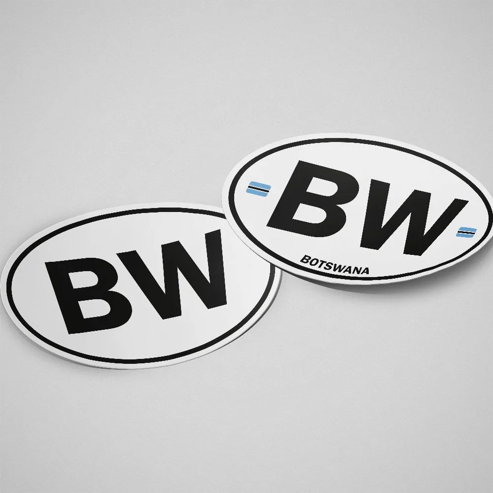 Botswana Sticker Oval White
