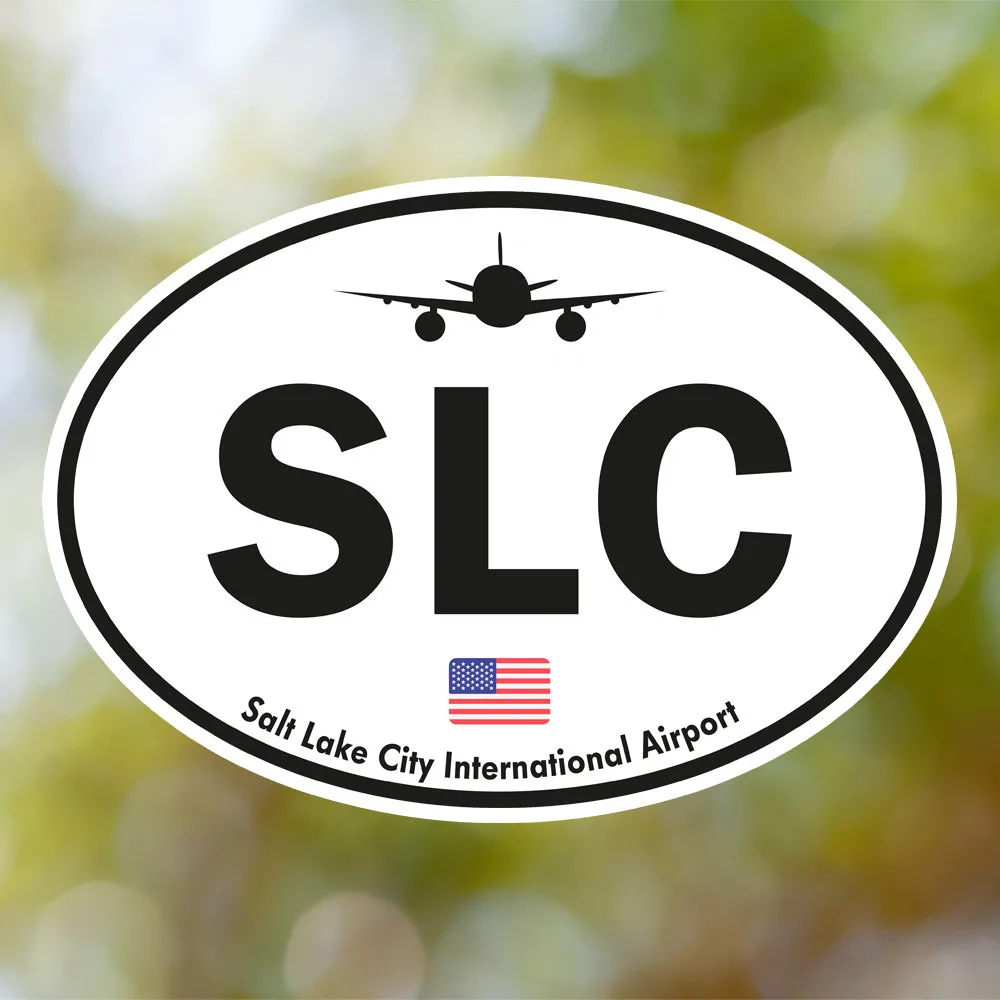 Salt Lake City Airport Sticker (Oval Vintage)