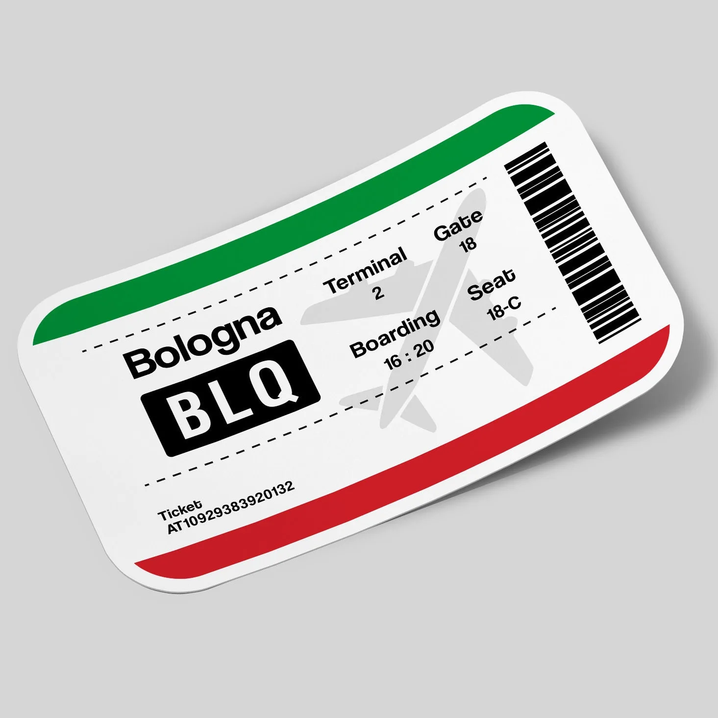 Bologna Airport Ticket Sticker