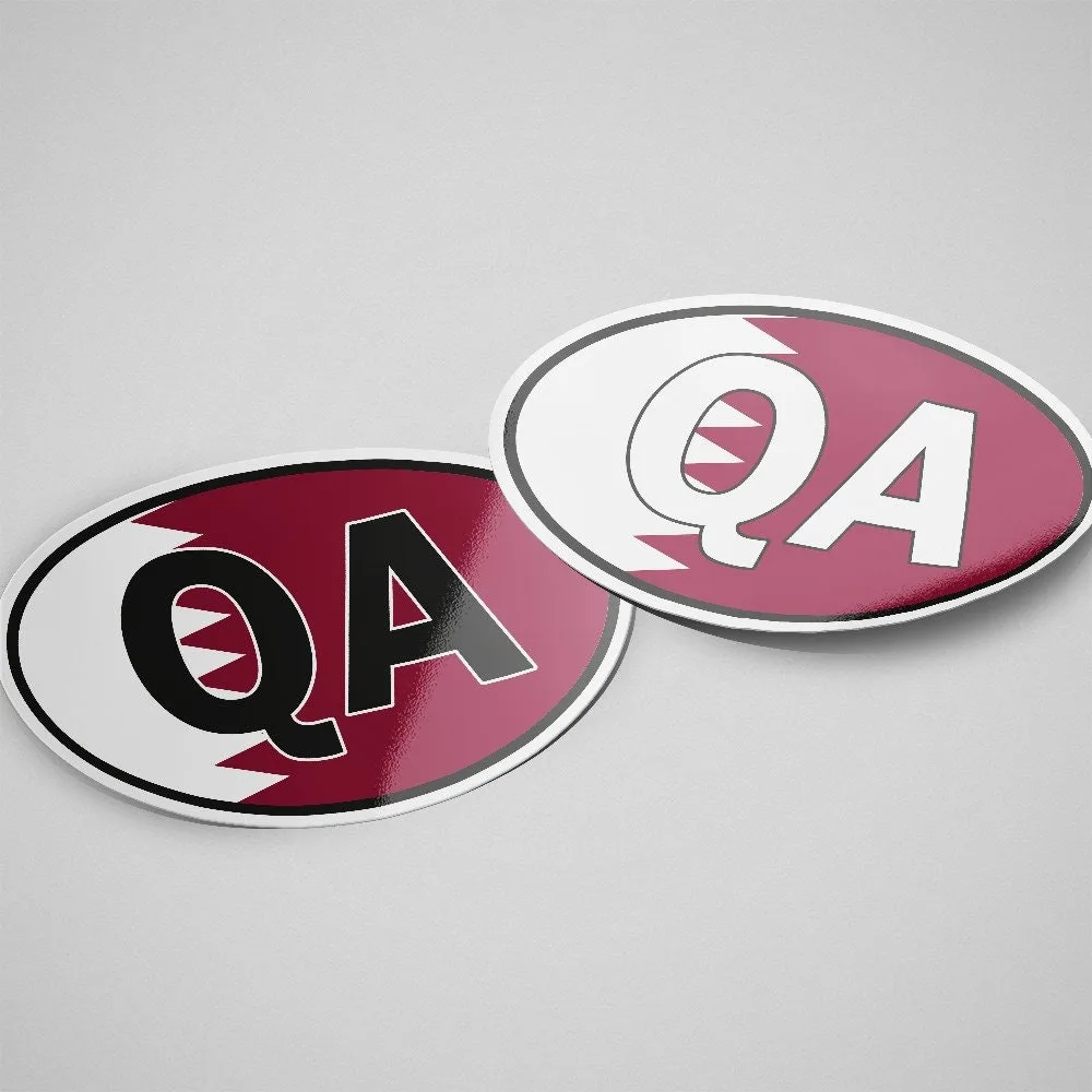 Qatar Sticker Oval Flag