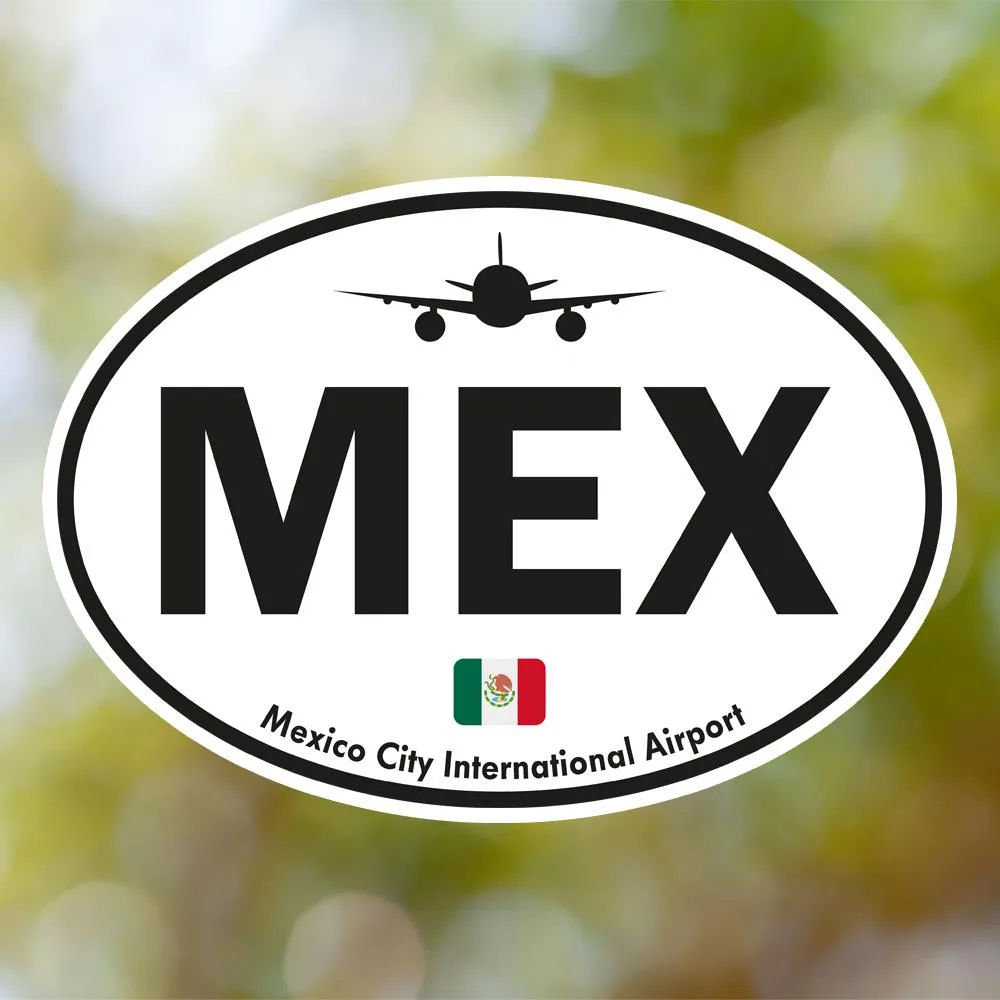MEX Mexico City Airport Sticker (Oval Vintage)