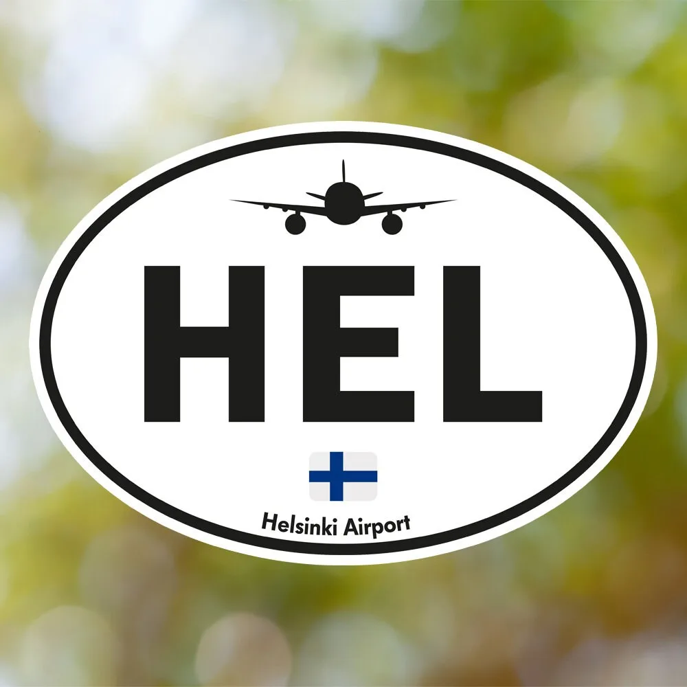 Helsinki Airport Sticker (Oval Vintage)