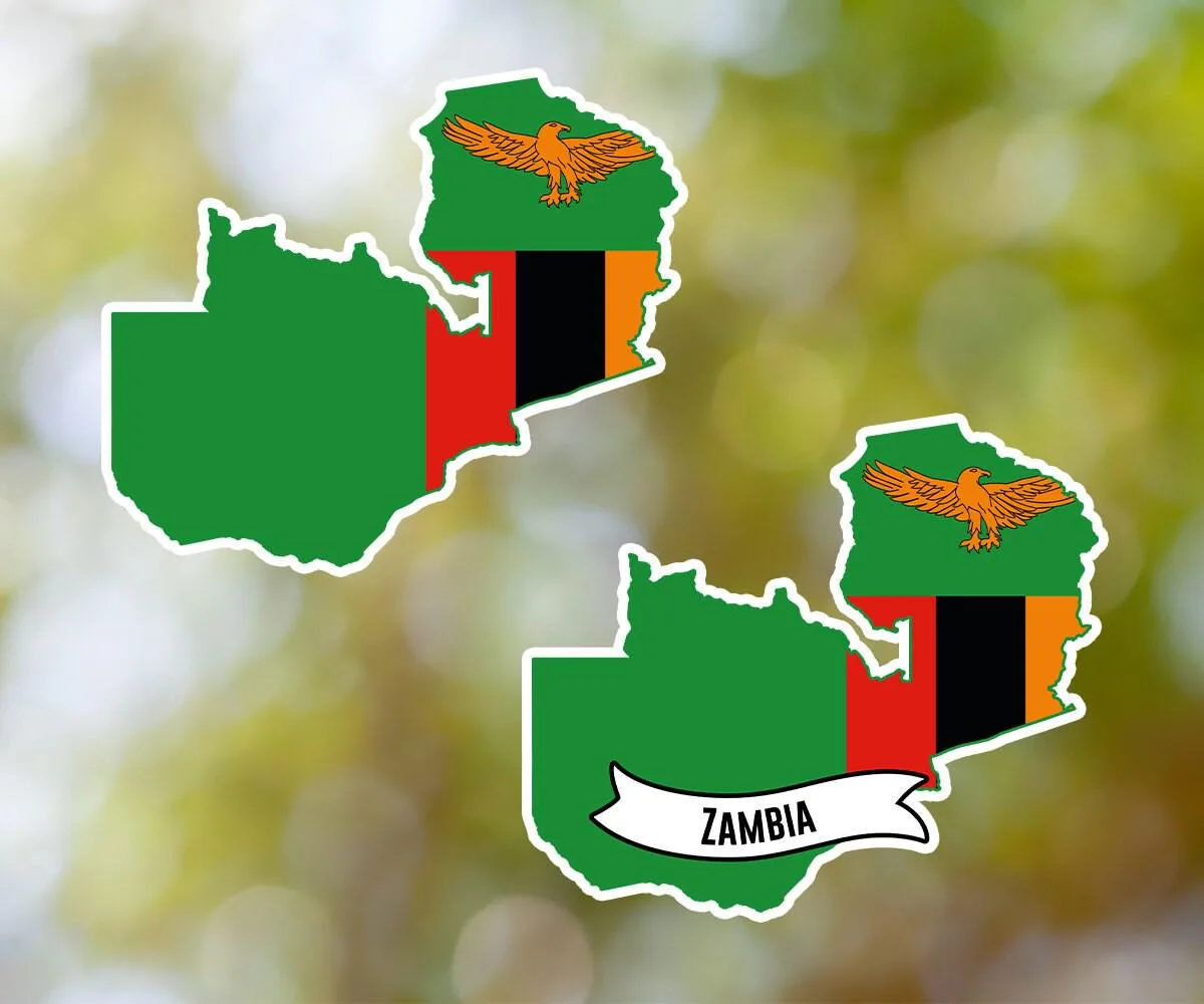Zambia Country Shaped Sticker