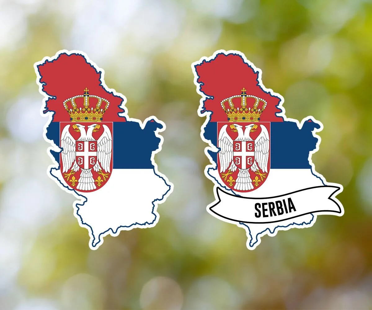 Serbia Country Shaped Sticker