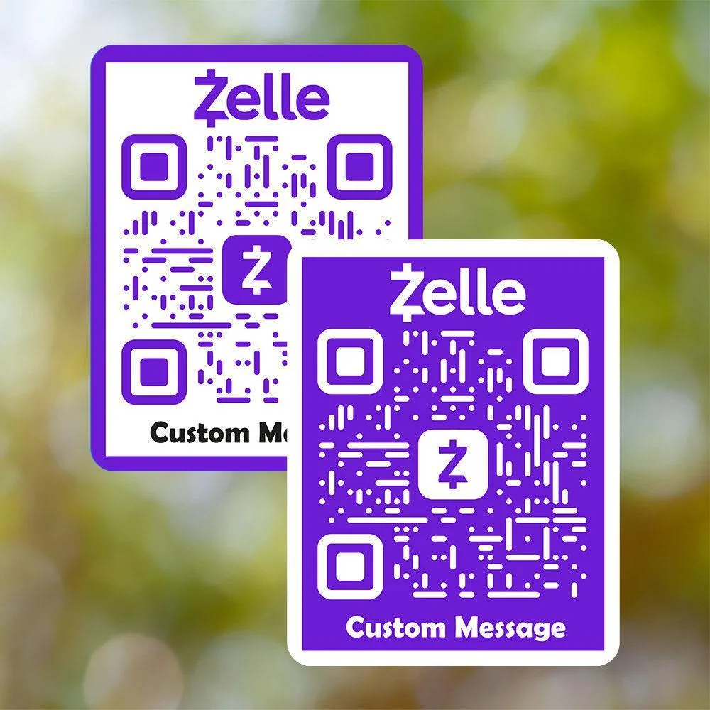 Custom Zelle QR Code Sticker