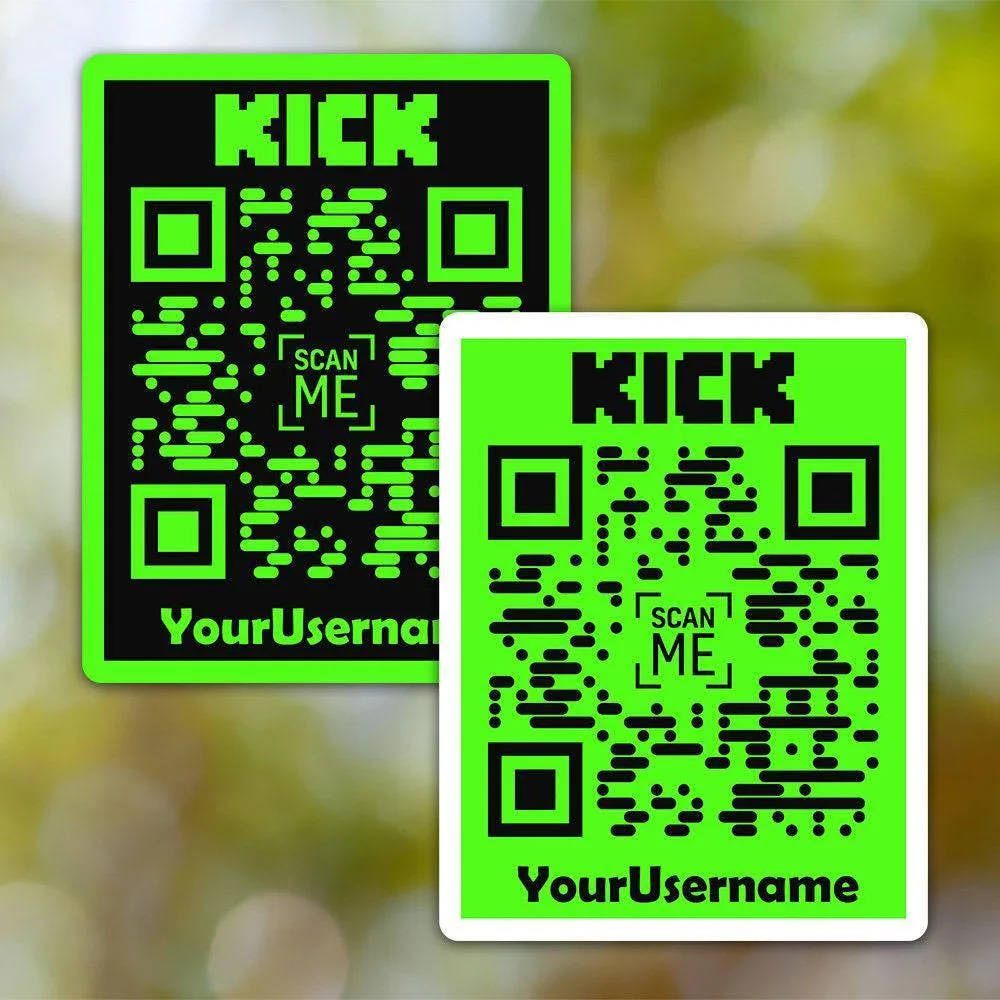 Custom Kick QR Code Sticker
