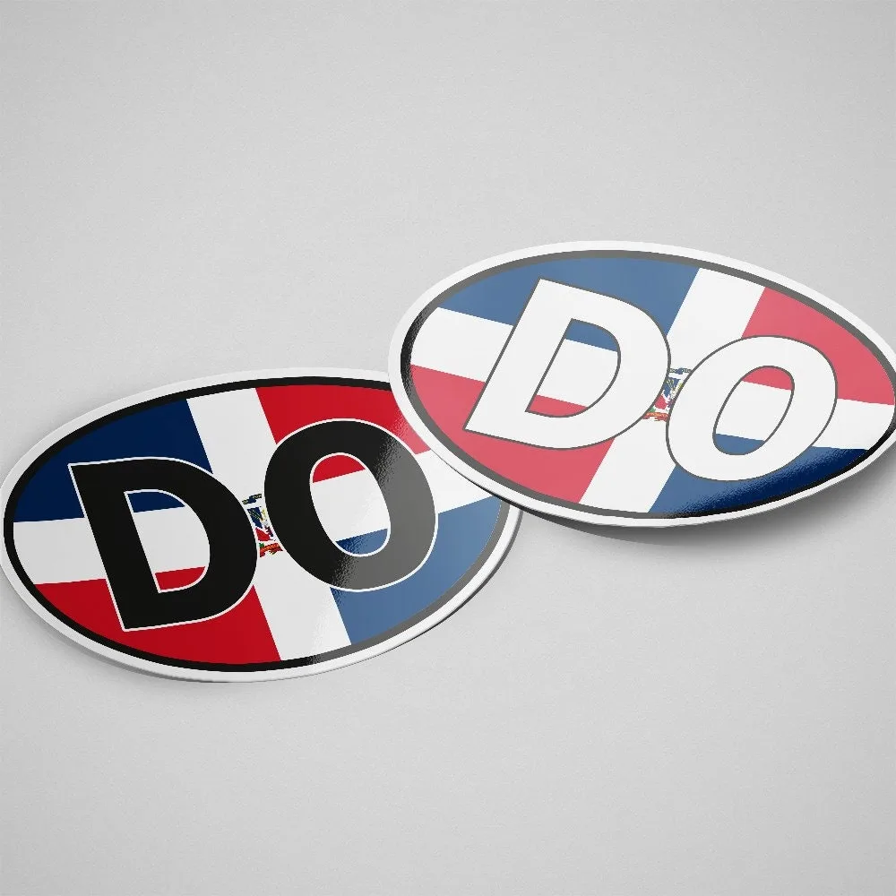 Dominican Republic Sticker Oval Flag