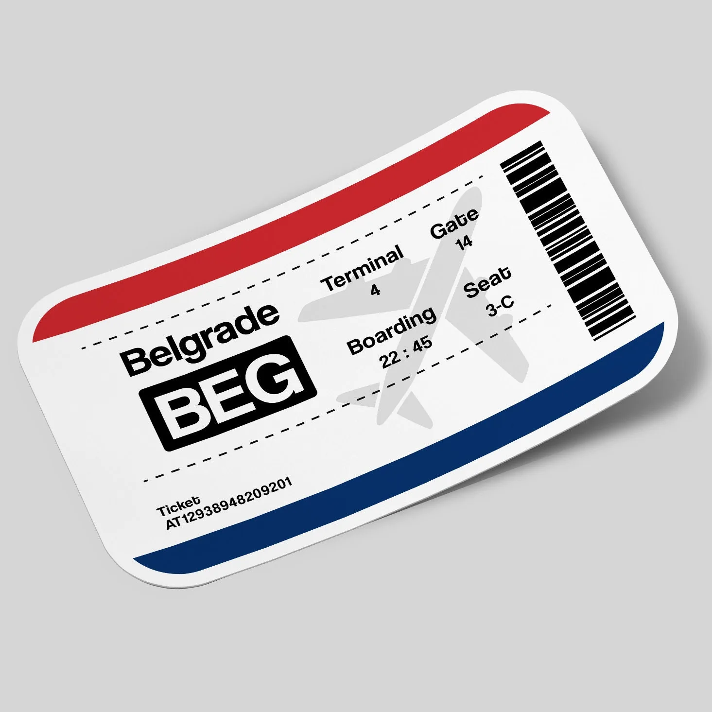 Belgrade Airport Ticket Sticker