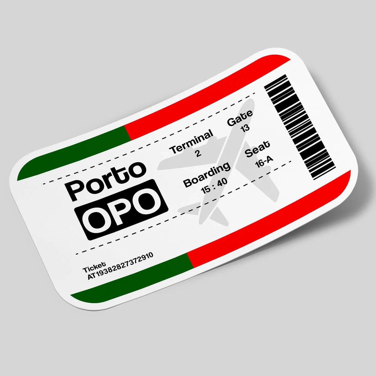 Porto Airport Ticket Sticker