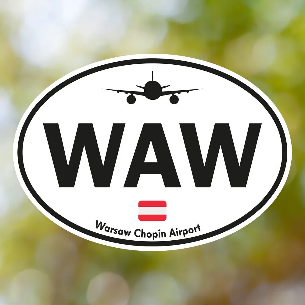 Warsaw Airport Sticker (Oval Vintage)
