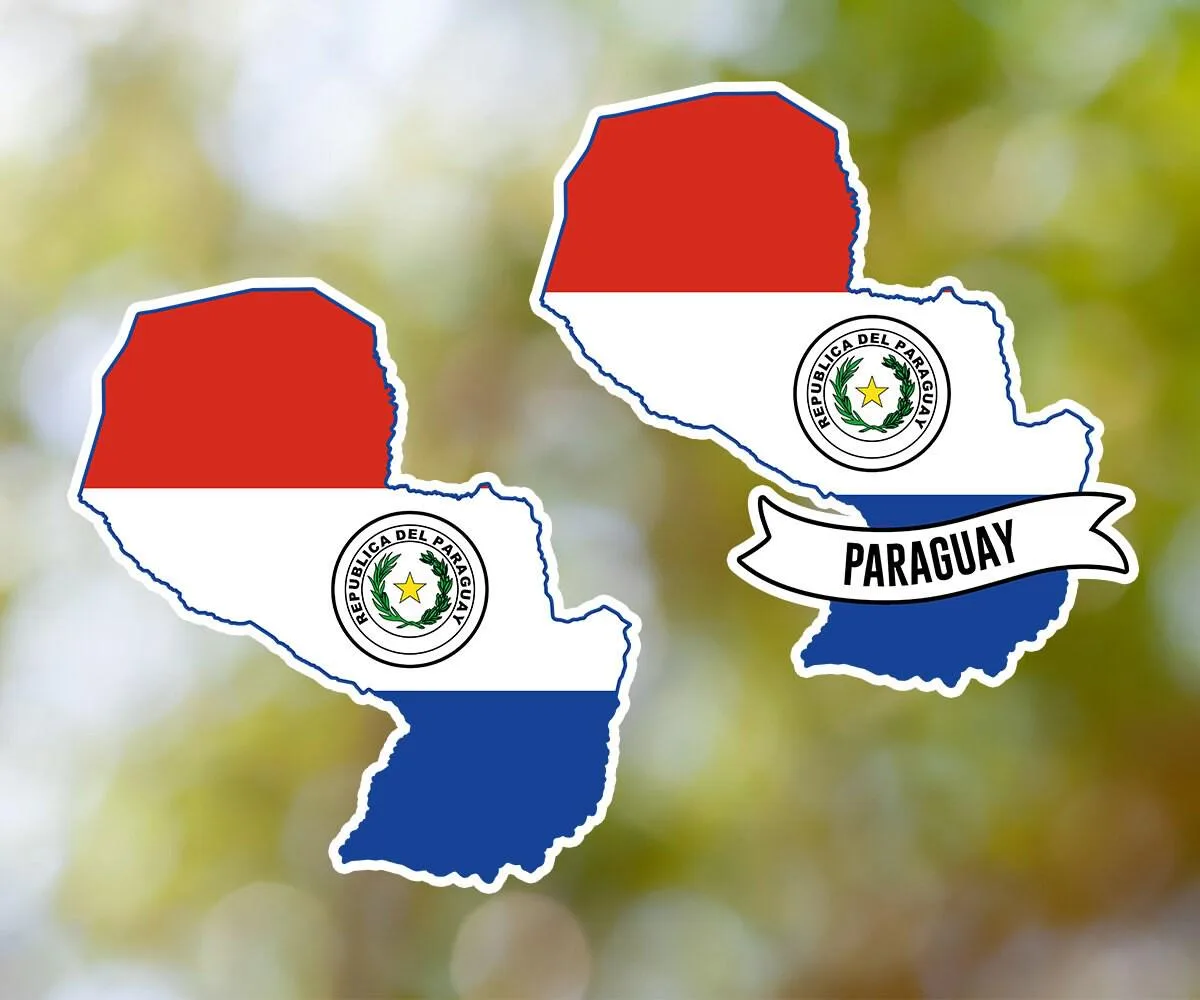 Paraguay Country Shaped Sticker