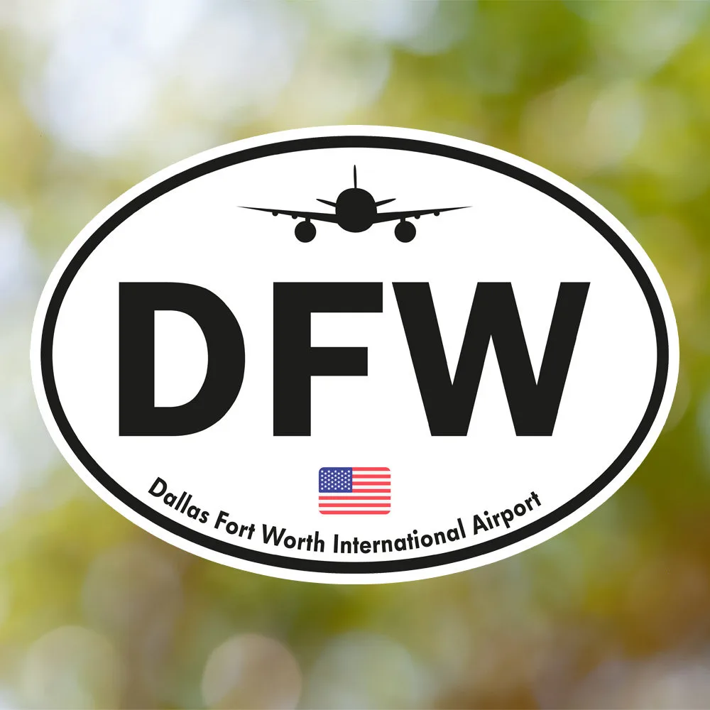 Dallas Fort Worth Airport Sticker (Oval Vintage)