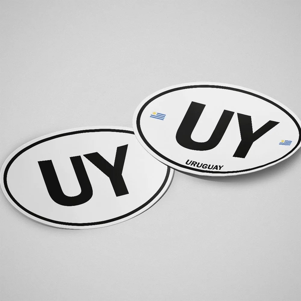 Uruguay Sticker Oval White