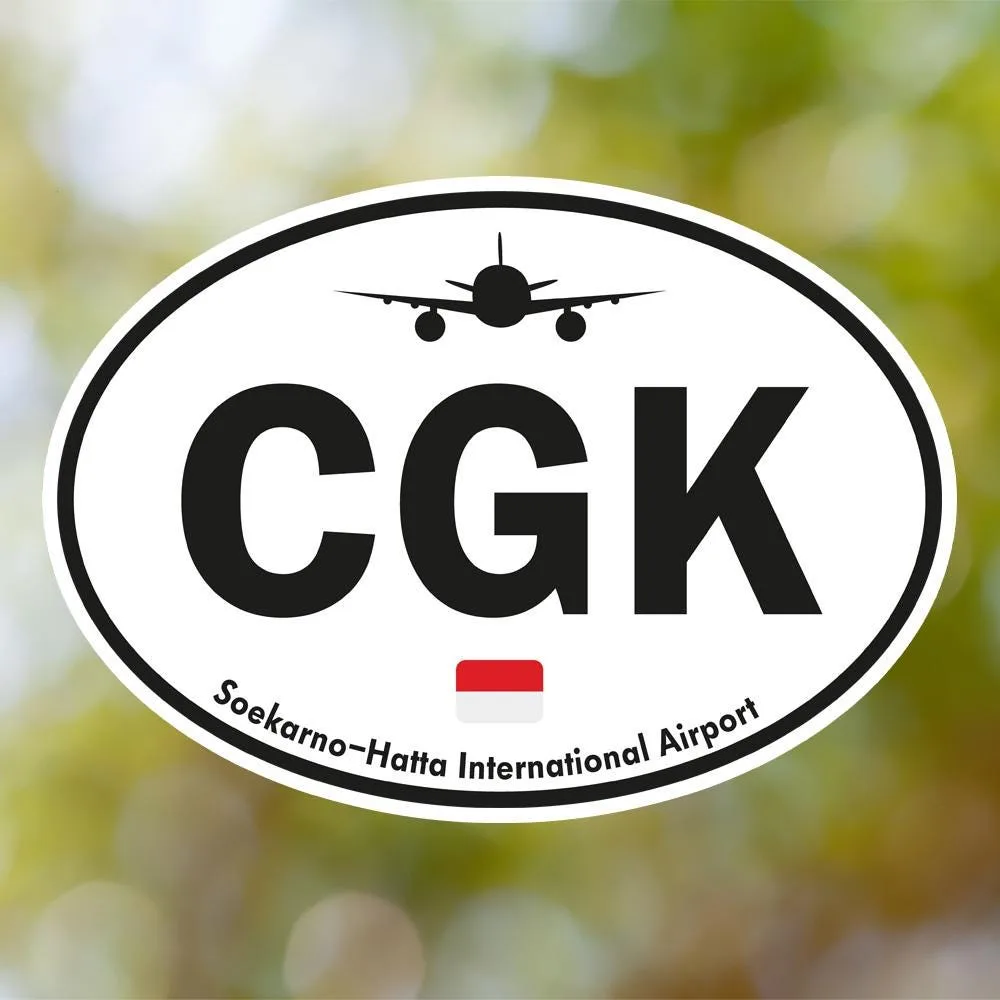 CGK Soekarno-Hatta Airport Sticker (Oval Vintage)