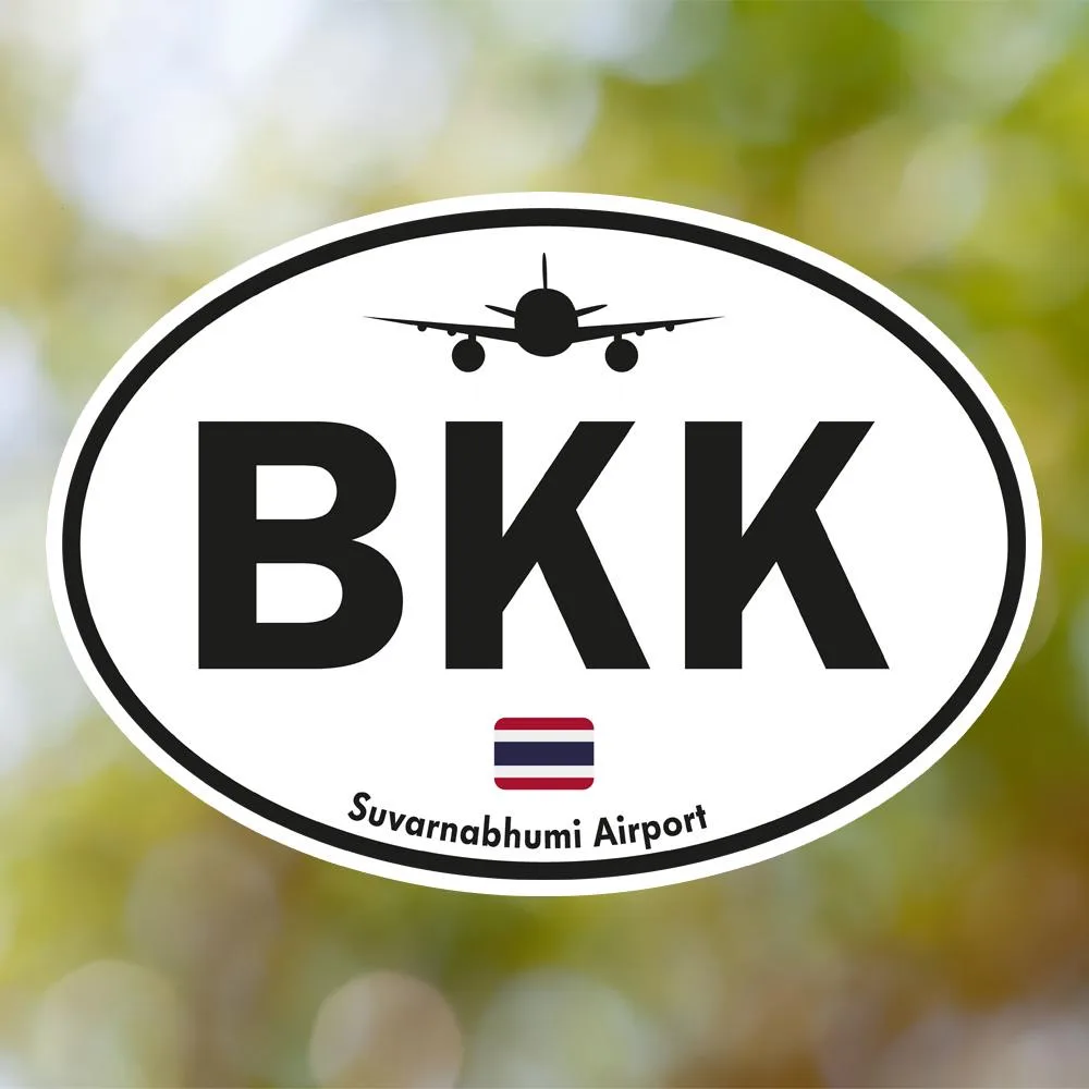 BKK Suvarnabhumi Airport Sticker (Oval Vintage)
