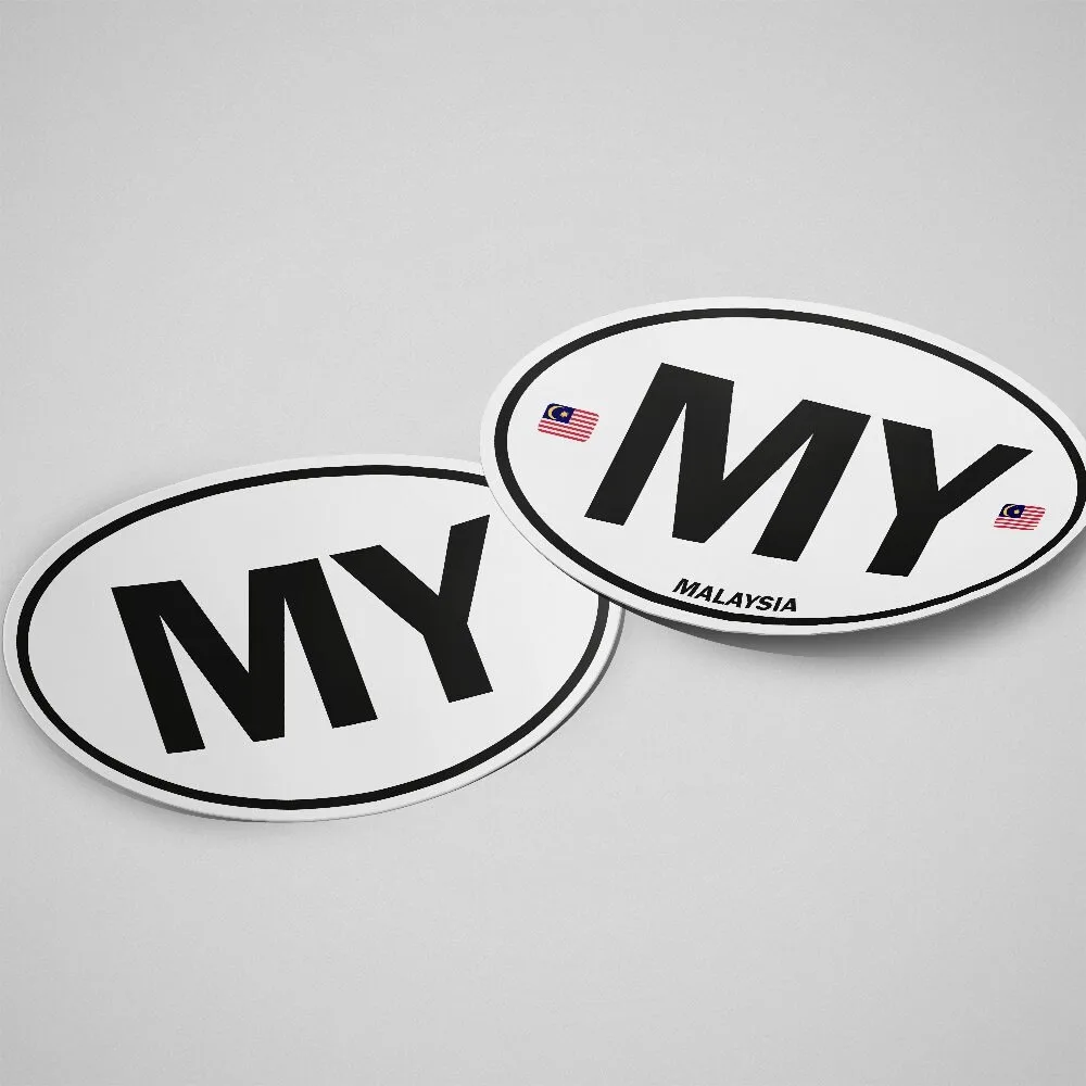 Malaysia Sticker Oval White