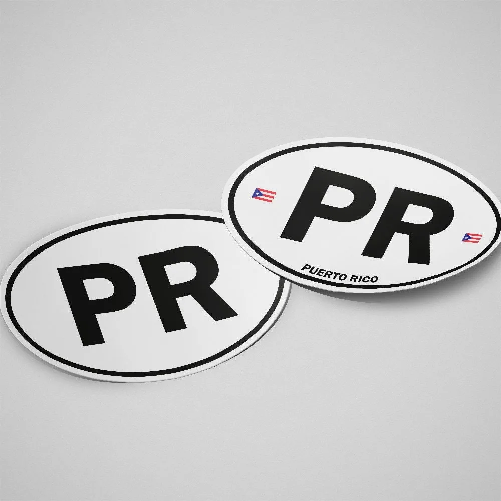 Puerto Rico Sticker Oval White