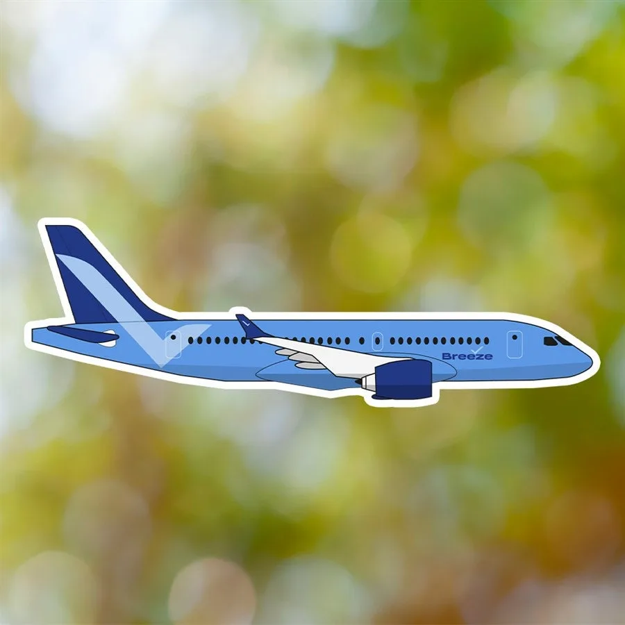 Airbus A220 Breeze Airways Sticker