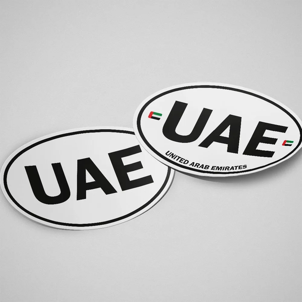 United Arab Emirates Sticker Oval White