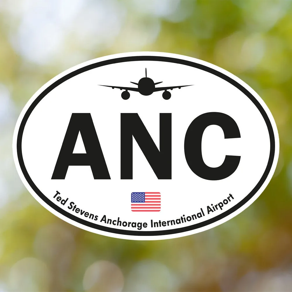 Alaska Airport Sticker (Oval Vintage)