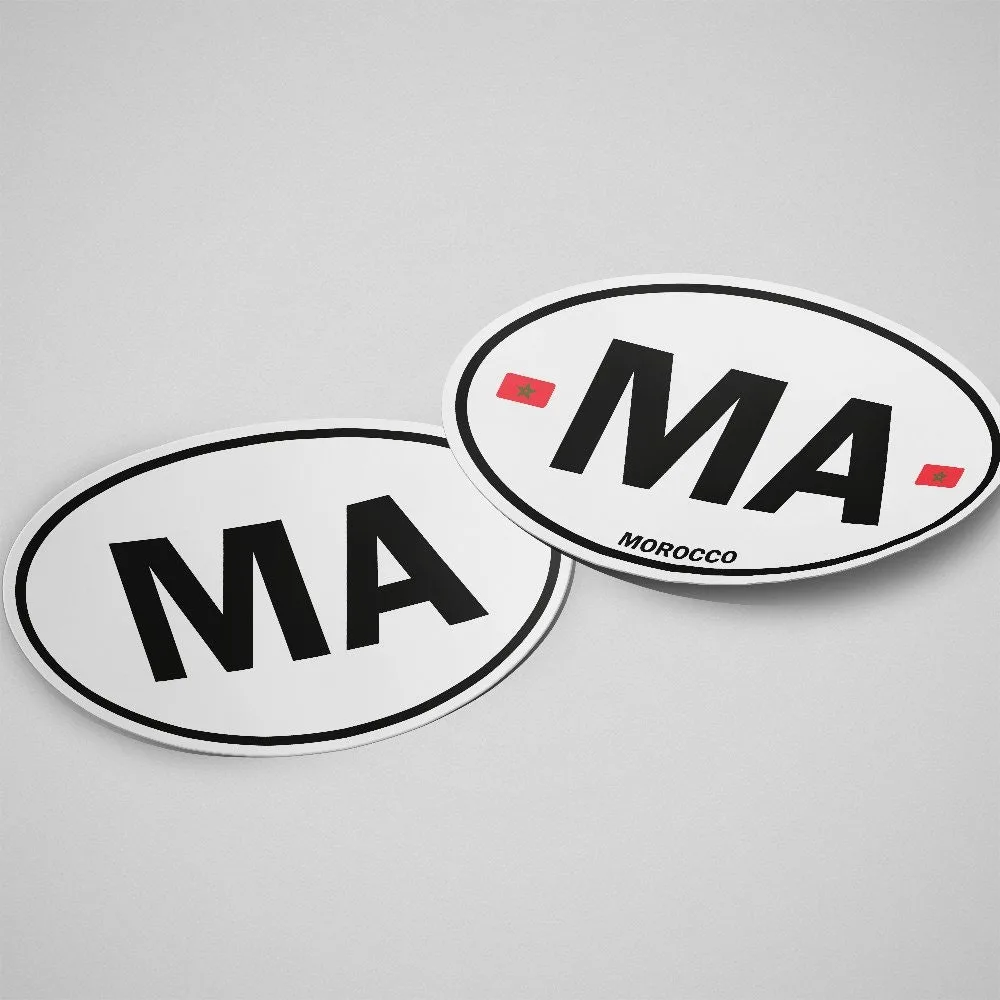 Morocco Sticker Oval White