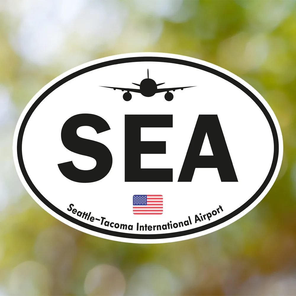 Seattle Airport Sticker (Oval Vintage)