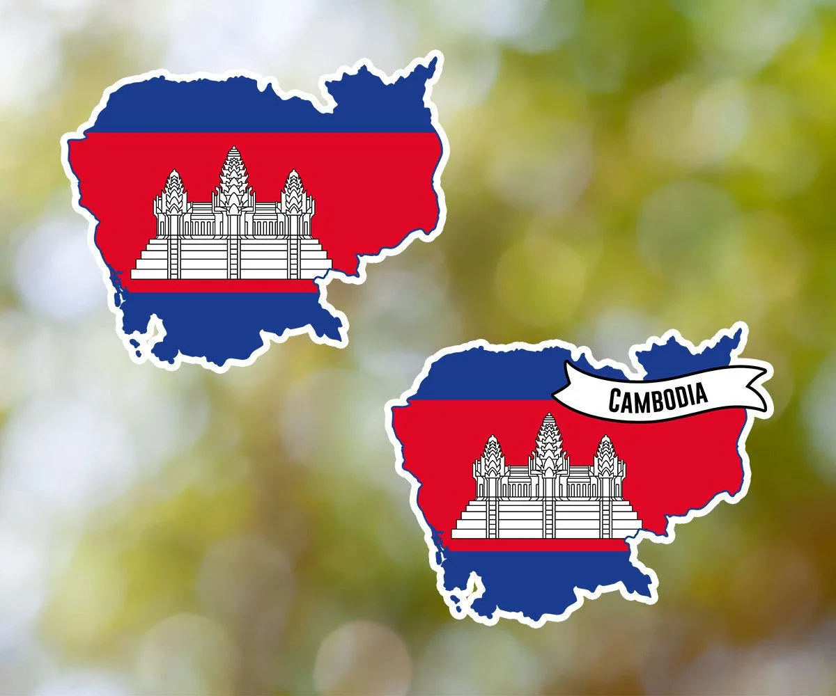 Cambodia Country Shaped Sticker