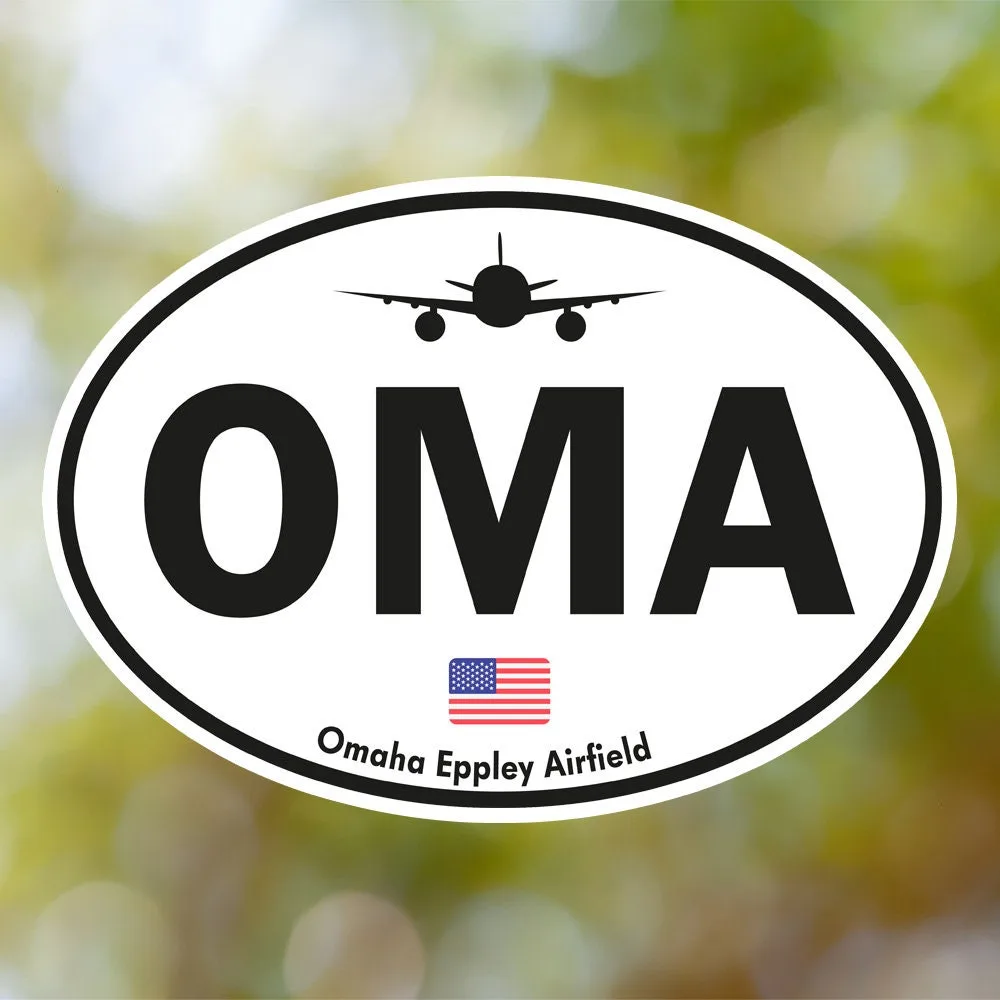 Omaha Airport Sticker (Oval Vintage)
