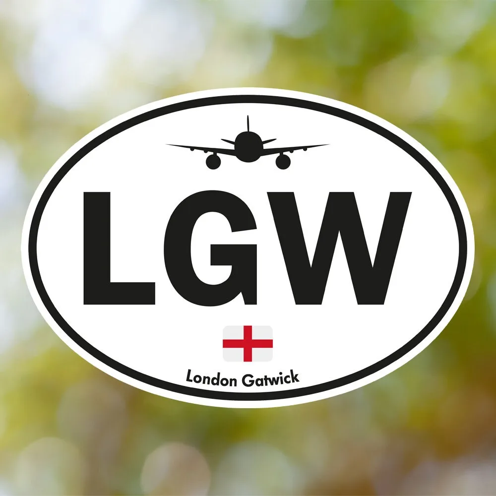 London Gatwick Airport Sticker (Oval Vintage)