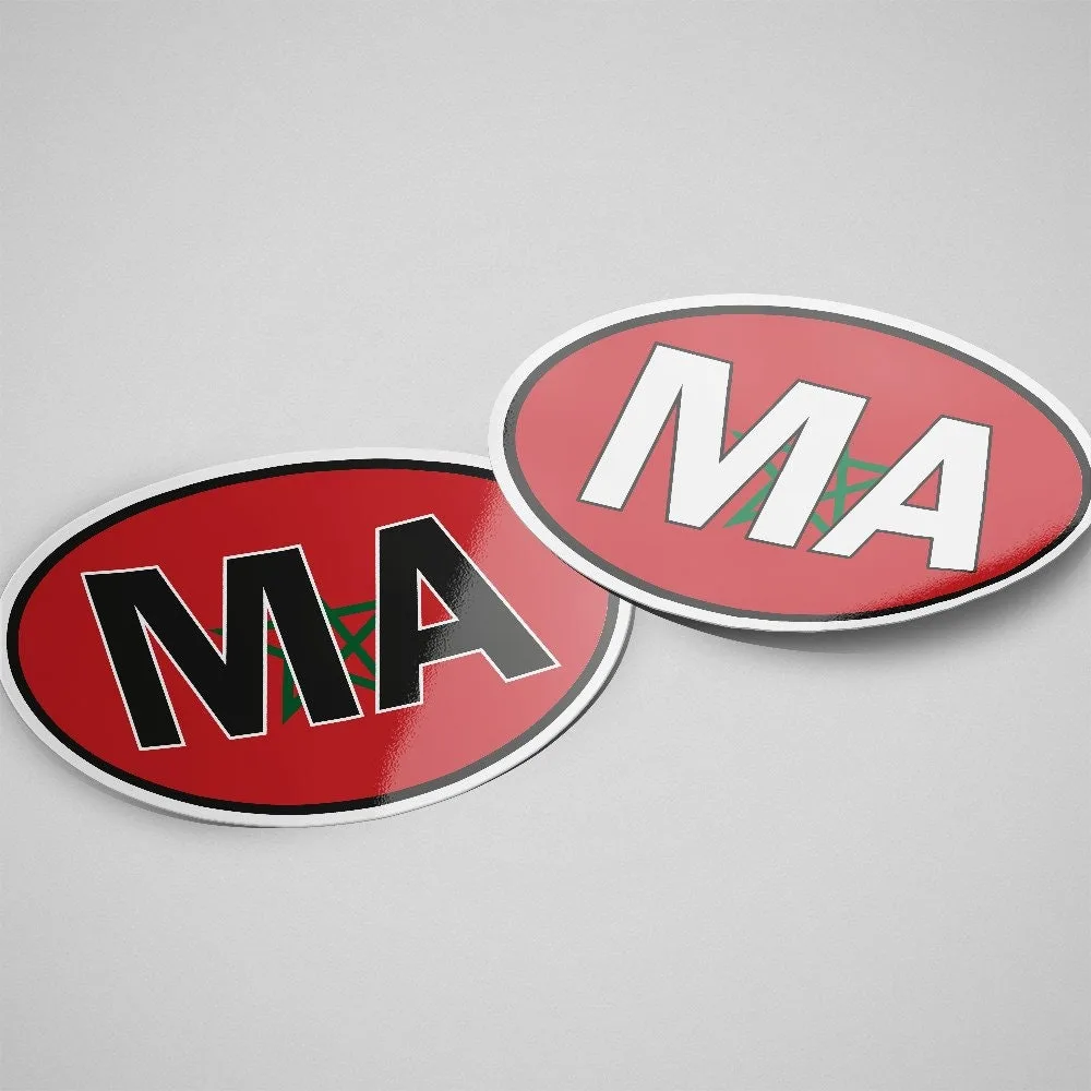 Morocco Sticker Oval Flag