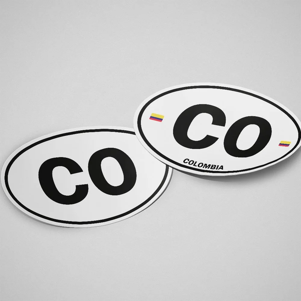 Colombia Sticker Oval White