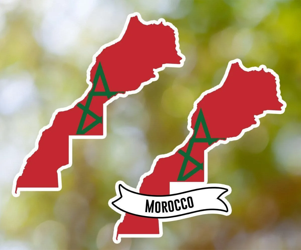 Morocco Country Shaped Sticker