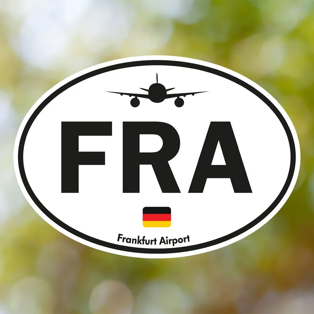 Frankfurt Airport Sticker (Oval Vintage)