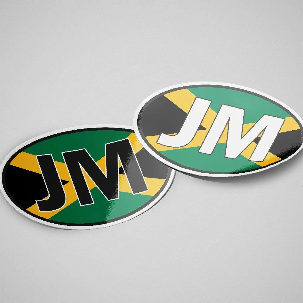 Jamaica Sticker Oval Flag