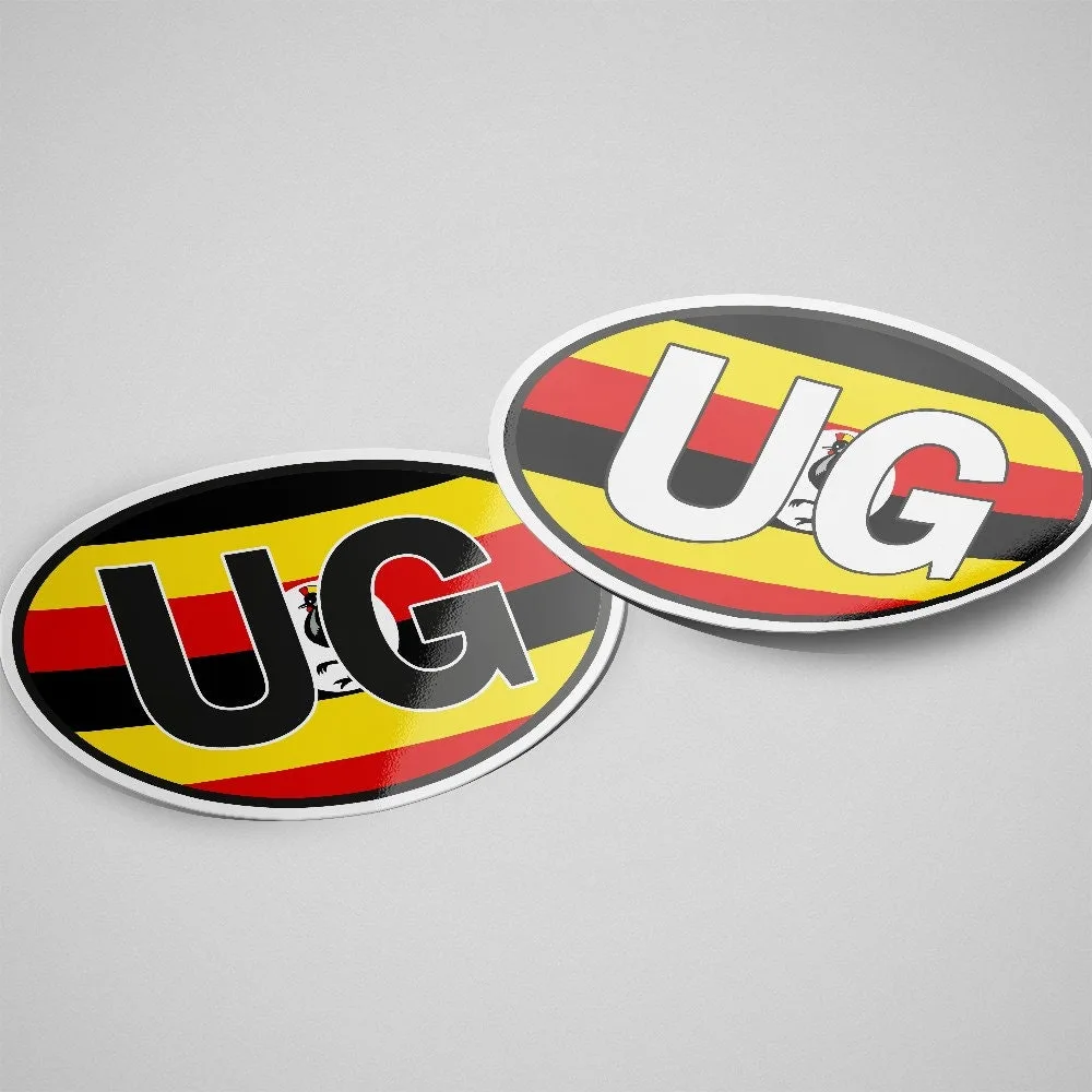 Uganda Sticker Oval Flag