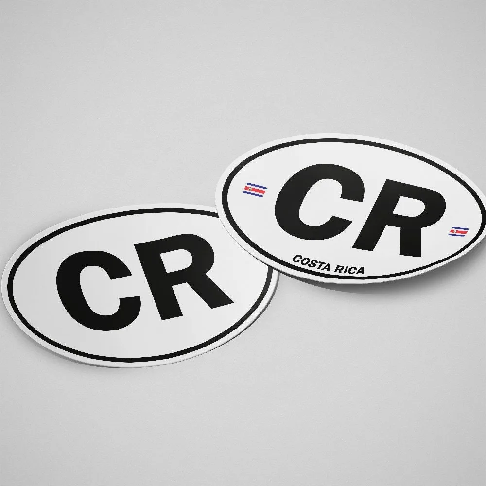 Costa Rica Sticker Oval White