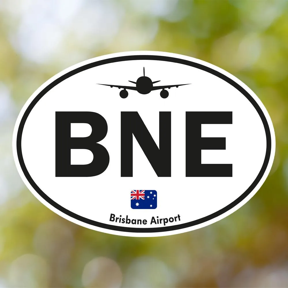 BNE Brisbane Airport Sticker (Oval Vintage)