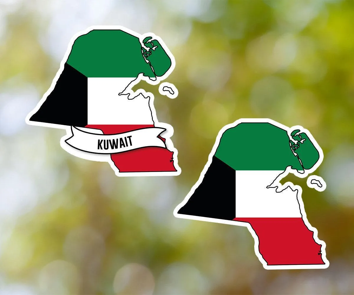 Kuwait Country Shaped Sticker